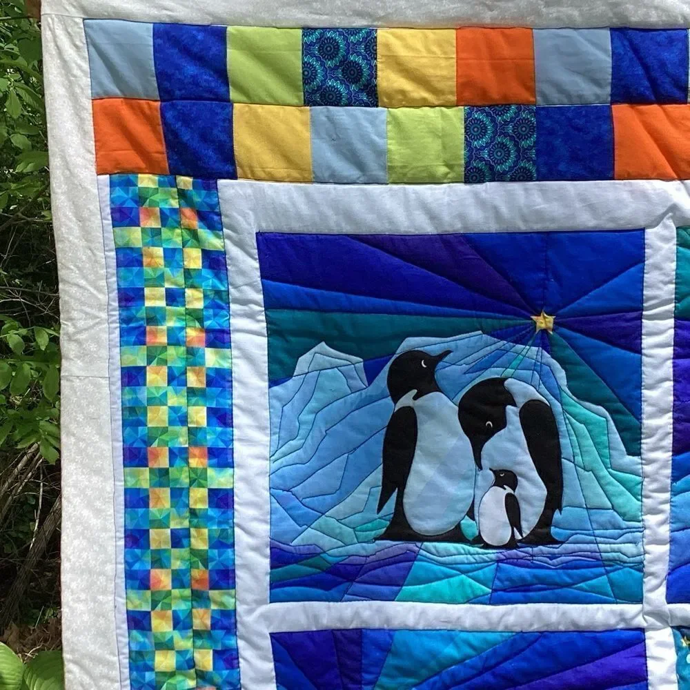 NWT. Hand Crafted Make the Season Bright Lap Quilt